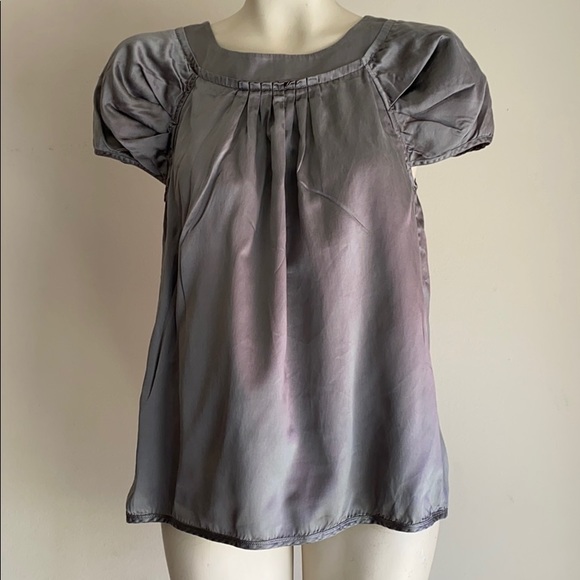 BCBGMaxAzria Tops - Bcbgmaxazria silk blouse Silver gray